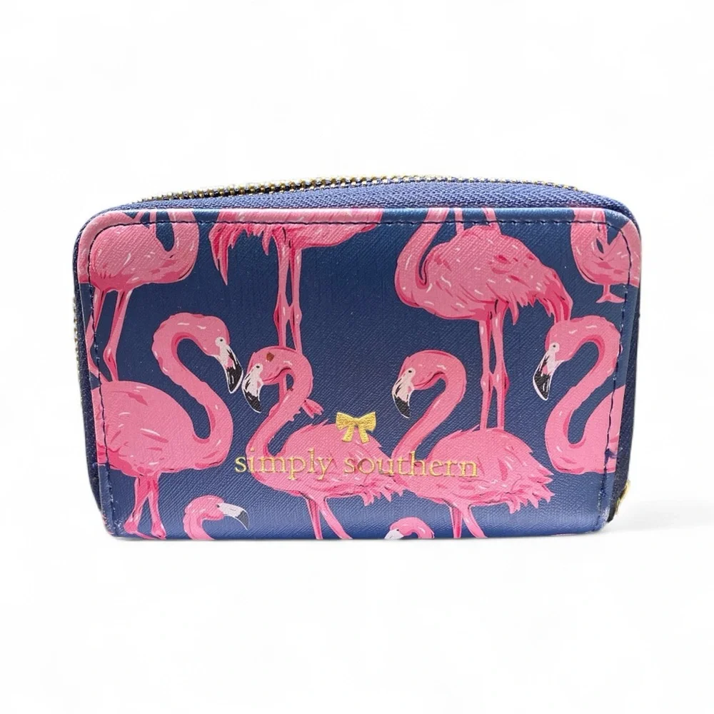 Simply Southern Pink Flamingo Zip Around Wallet